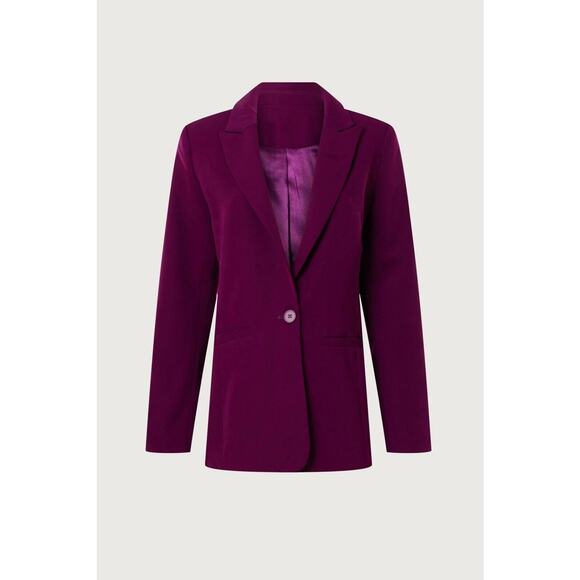 Endless Rose Single Breasted Blazer Jacket Purple Burgundy Button Pockets Small - Picture 1 of 4
